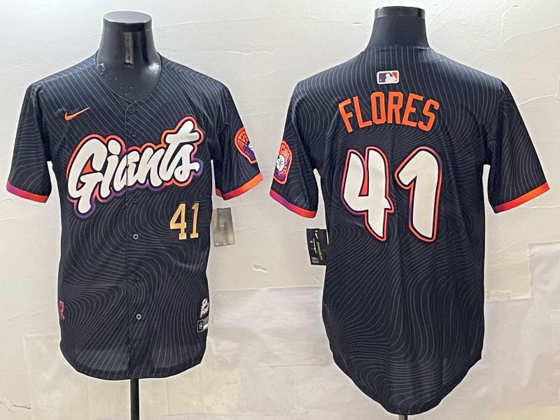 Men San Francisco Giants #41 Flores Black Joint Name Nike 2025 MLB Jersey style 2->san francisco giants->MLB Jersey